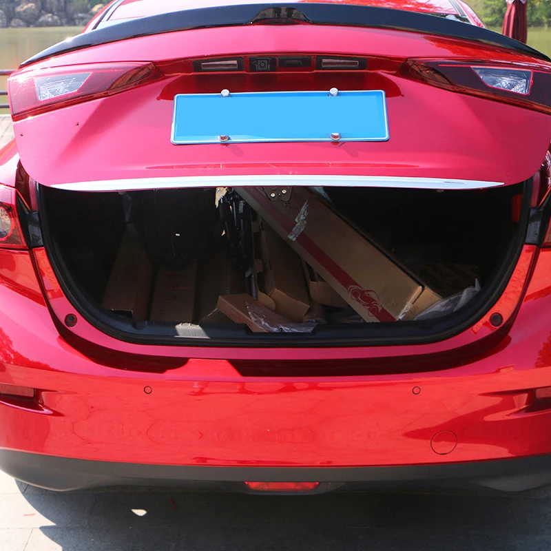 Для Mazda 3 Axela Sedan хромированная Задняя Крышка багажника задняя дверь Край крышка отделка молдинг гарнир полоса