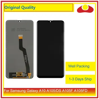 شراء10 قطعة/الوحدة لسامسونج غالاكسي A10 LCD A105 A105F SM-A105F شاشة الكريستال السائل مع محول الأرقام بشاشة تعمل بلمس لوحة Pantalla كاملة