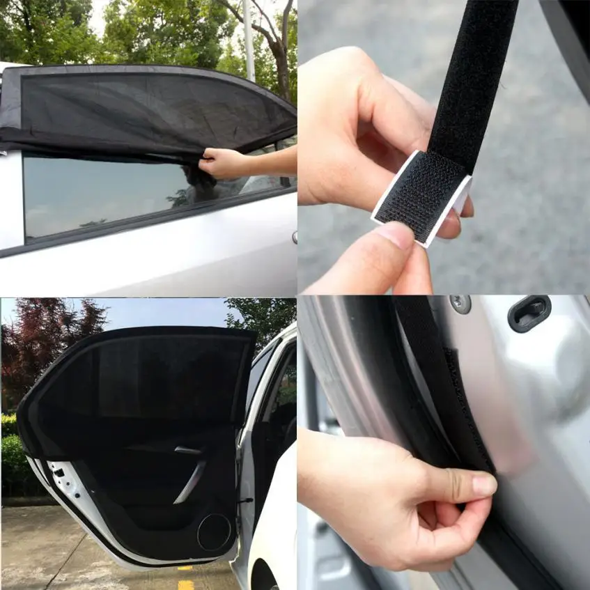 Зонт 4x заднего окна УФ сетки солнце оттенки слепые детский зонт "черный автомобиль с солнцезащитным солнцезащитный крем Шторы H0424