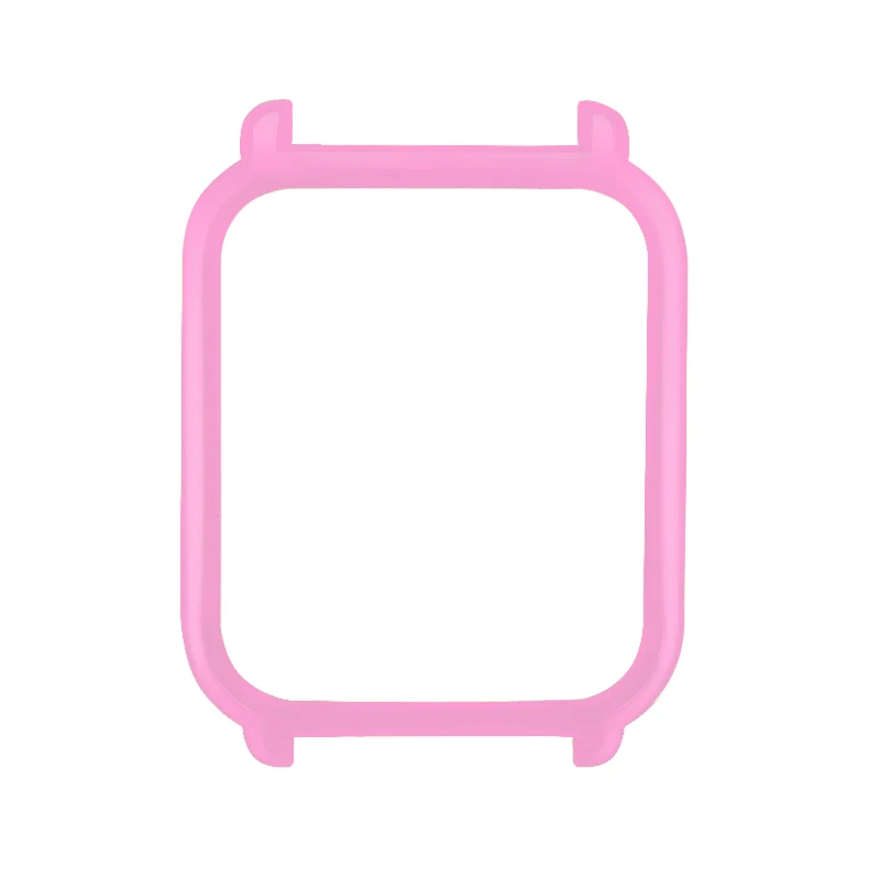 Прозрачный чехол из поликарбоната для Xiaomi Huami Amazfit Bip Smart Watch, цветной тонкий защитный чехол - Цвет: Розовый