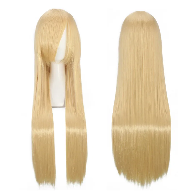 Ccutoo 80 см 32 дюймов Длинные Прямые серебристо-белые синтетические волосы эластичные парики для косплея полный парик высокая температура волокна волос