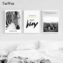 TAAWAA Zebra Posters and Print Black White Motivational Painting Quote Nordic Wall Art Canvas Picture for Living Room Home Decor TAAWAA Zebra Posters and Print Black White Motivational Painting Quote Nordic Wall Art Canvas Picture for Living Room Home Decor