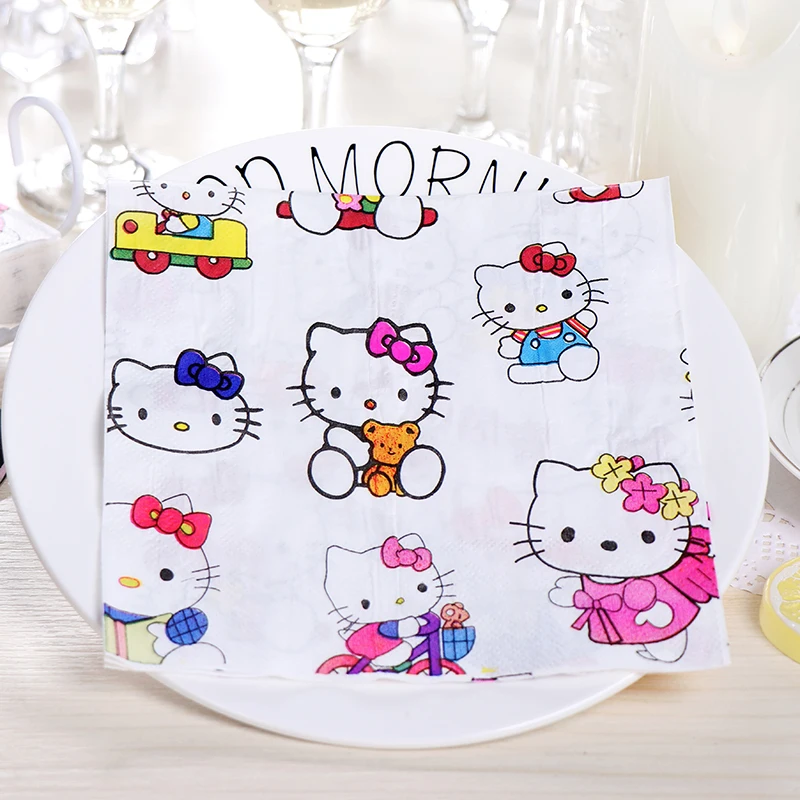 Новые милые hello kitty бумага для кошки салфетки кафе вечерние салфеток украшение в