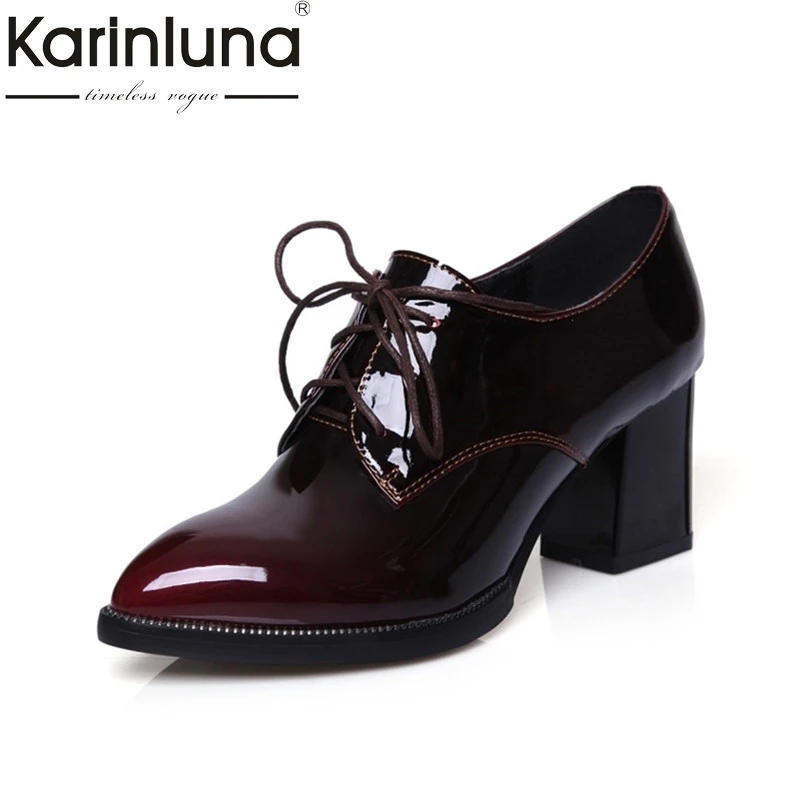 KARINLUNA/Новинка; большие размеры 31-50; женские туфли с кристаллами по индивидуальному заказу; женские модные элегантные туфли-лодочки на высоком каблуке для свиданий; женская обувь