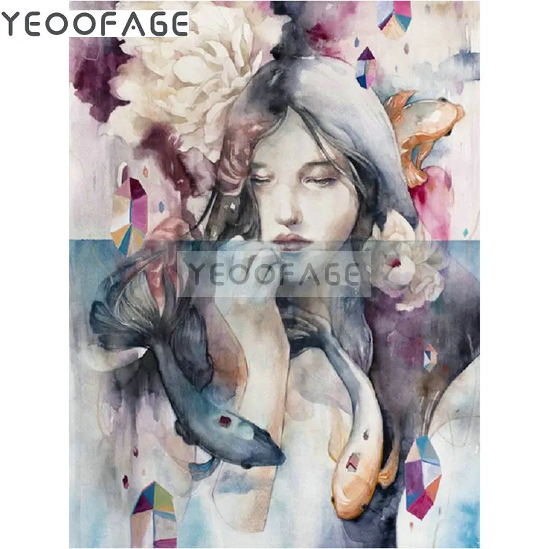 DIY Diamond Painting Cross stitch Peony girl Needlework 5d rhinestone art Rhinestone full square Diamond embroidery pattern