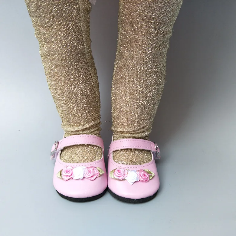Baby Doll Cool Fashion Rose Flower Shoes For 18 Inch Girl Dolls Accessories Shoes Boy Dolls Spring Doll Shoes (7)