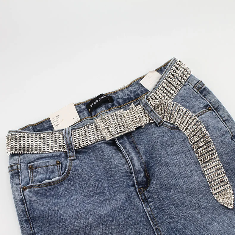 

2019 New Luxury Full Rhinestone Crystal Diamond Belt Waistband Ladies Wide Metal Chain Pin Buckle Bling Belts for Women Dresses