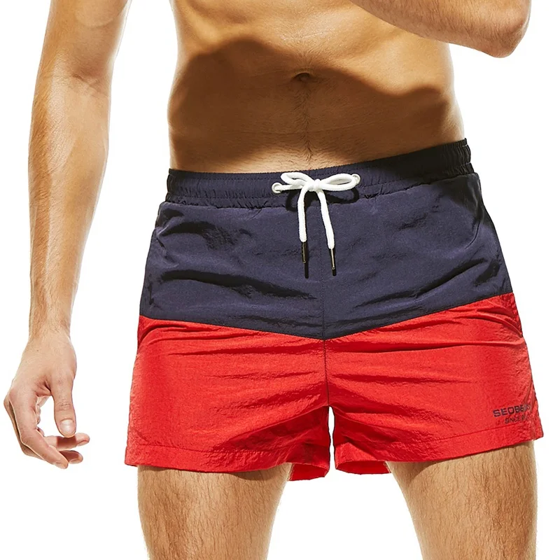Летние Для мужчин пляжные спортивные Быстрый Сушка три-Штаны Мода Полосатый Цвет одинаковая Спортивные шорты