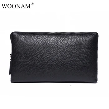 

WOONAM Fashion Men Bag High-end Luxury Quality Men Organizer Top Grain Italy Genuine Calf Leather Men Clutch Evening Handbag