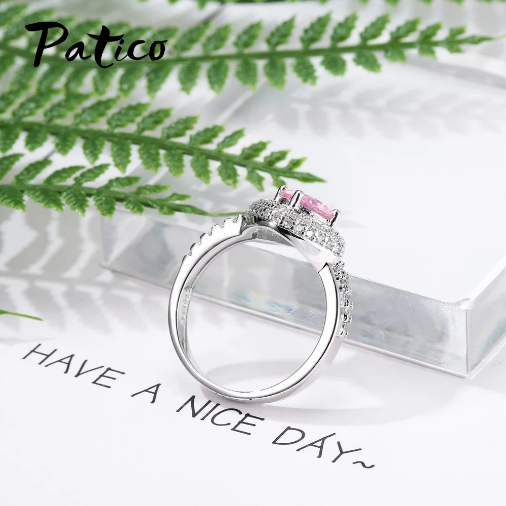 Классический Trendyy обручальное кольцо для женщин 925 пробы серебро кристалл кубического циркония свадебные милые свадебные ювелирные изделия Романтический