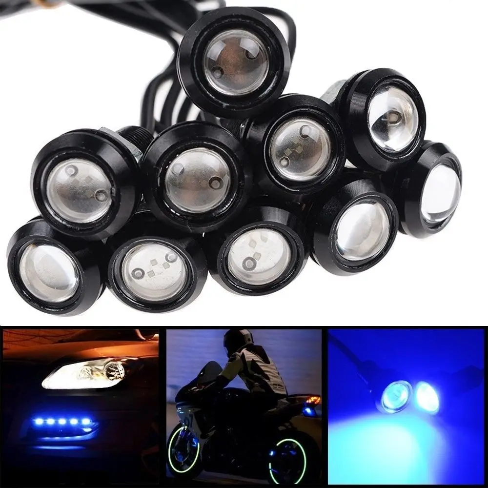 

CYAN SOIL BAY 10 X 9W 18mm 12V 24V Blue LED Eagle Eye Light Car Fog DRL Daytime Reverse Backup Parking Signal Bulb Lamp