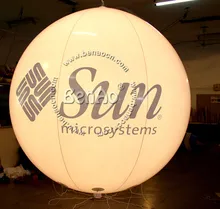 AO085 Free shipment 2m Durable PVC inflatable light balloon, advertising helium balloon with air blower for promotion