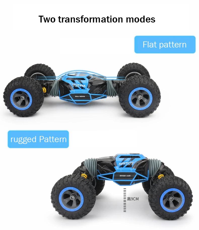 Радиоуправляемый автомобиль 4WD грузовик двусторонний 2,4 ГГц один ключ трансформация вездеход варанид скалолазание Дистанционное управление автомобиль игрушка для мальчиков