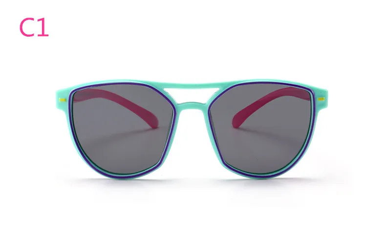 ASUOP2018 new fashion silicone children pilot polarized sunglasses UV400 retro girl round glasses boy color soft brand glasses (20)