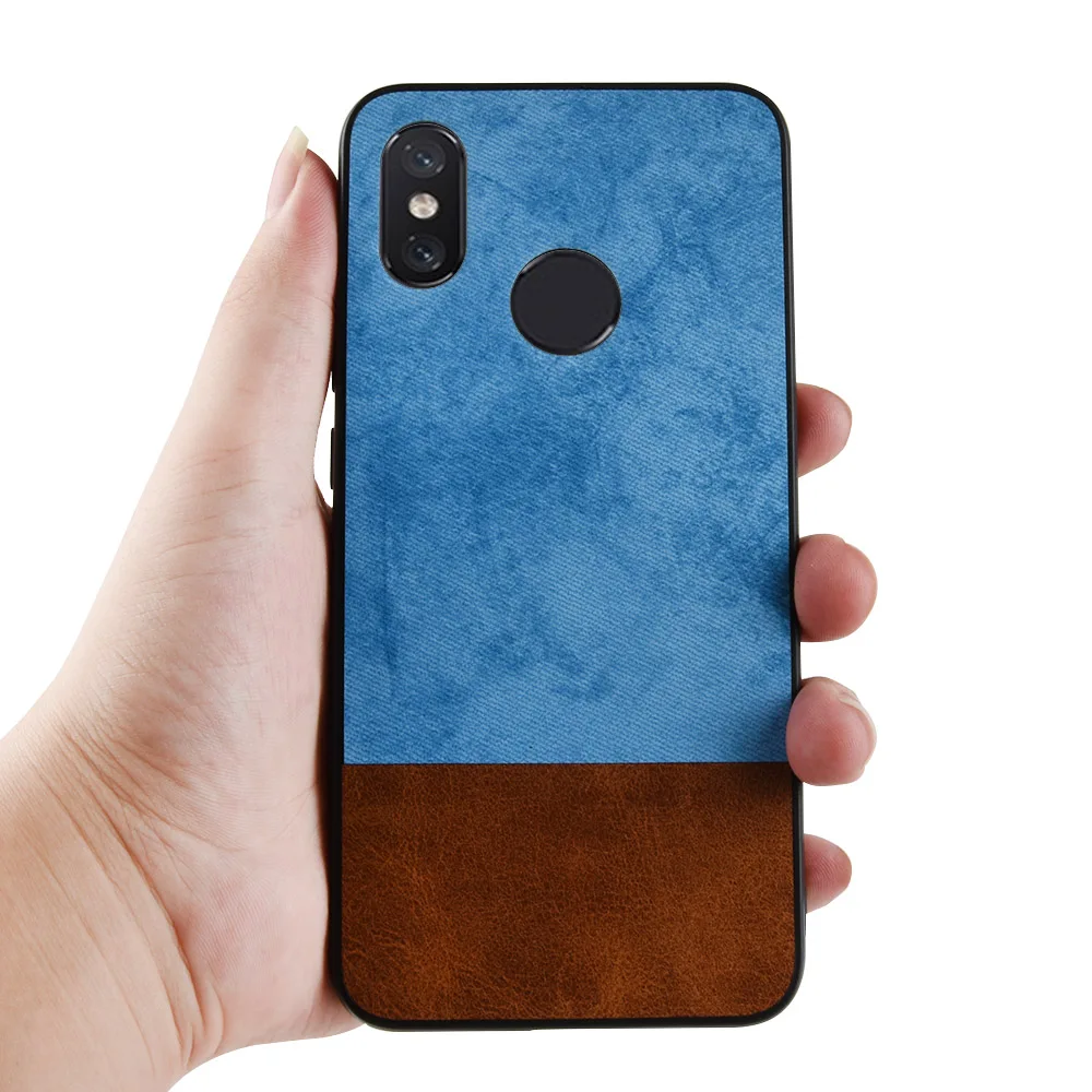 Для Xiaomi Mi Mix 2 s чехол из мягкого ТПУ + ПУ ПК прошитый контрастный Джинсовый