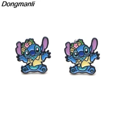 P3709 Dongmanli инопланетянин и стежок серьги гвоздики для женщин Эмаль Нержавеющая сталь пирсинг ювелирные изделия из Кореи Дети девушки