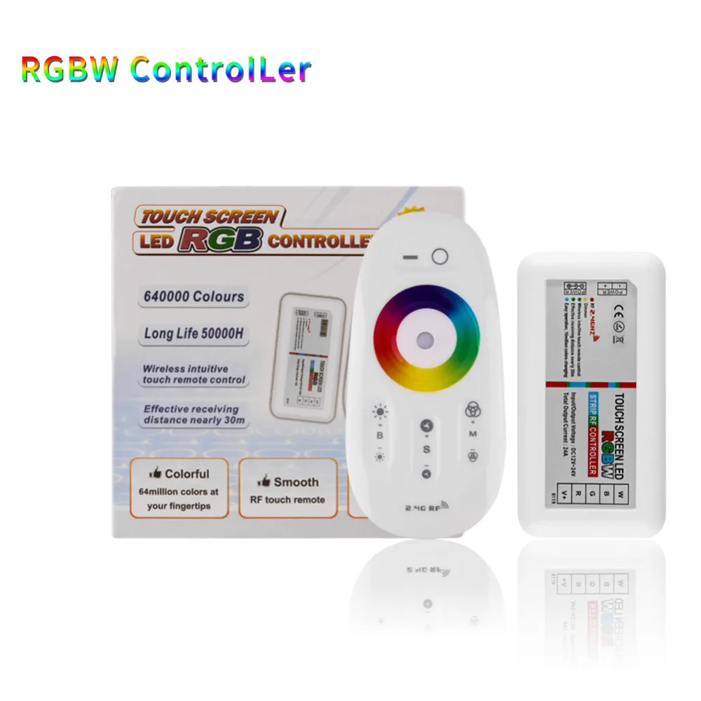 

Touch Screen LED Controller 2.4G Wireless DC12-24V Touch RF Remote Control For RGB / RGBW 5050 LED Strip