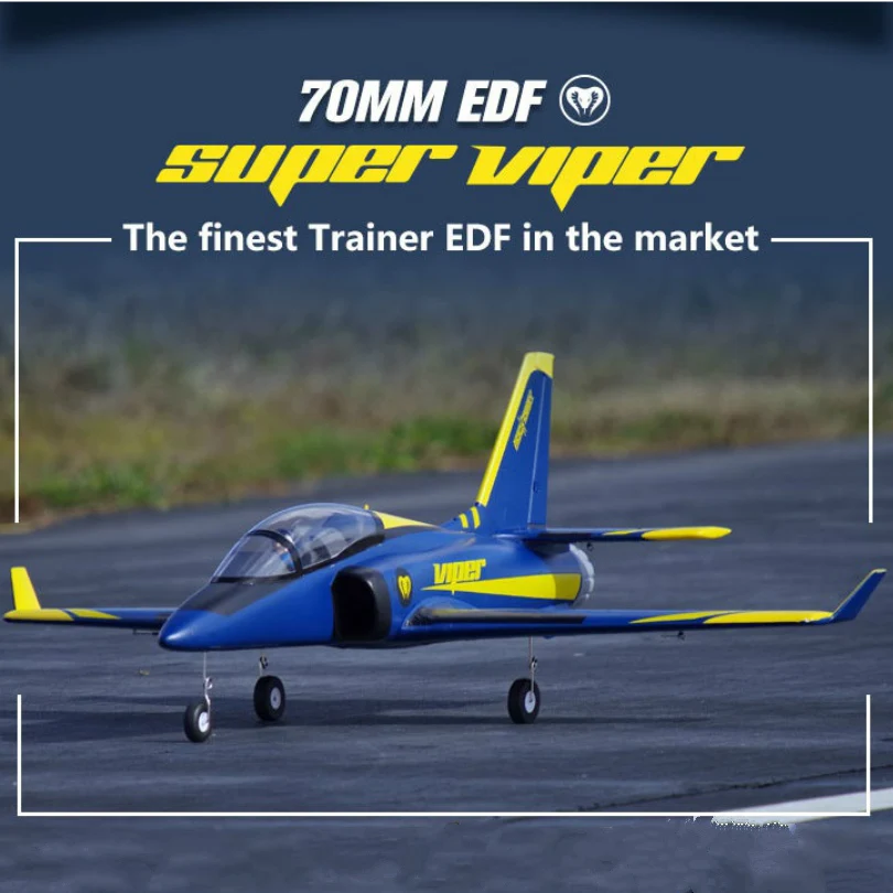 Радиоуправляемый самолет FMS 70 мм Super Viper Ducted Fan EDF Jet Trainer 6S 6CH с откатными щитками PNP