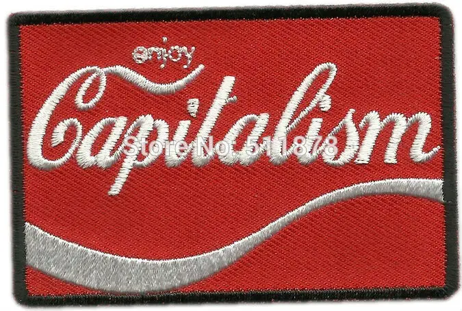 

3" ENJOY CAPITALISM MOTORCYCLE JACKET LEATHER VEST MORALE BIKER PATCH Embroidered Motorcycle Patch IRON ON Badge
