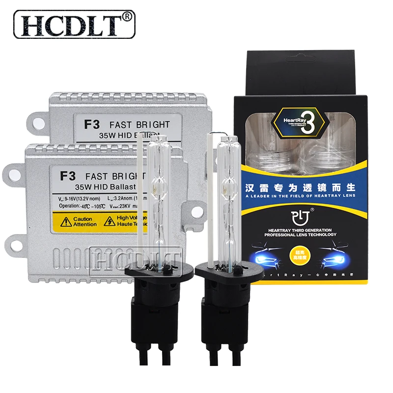 HCDLT 1 комплект 12 в 35 Вт ксенон H7 H1 H11 HB3 HB4 9012 D2H HID фар 4500K 5500K 6500K HeartRay лампа AC 35W