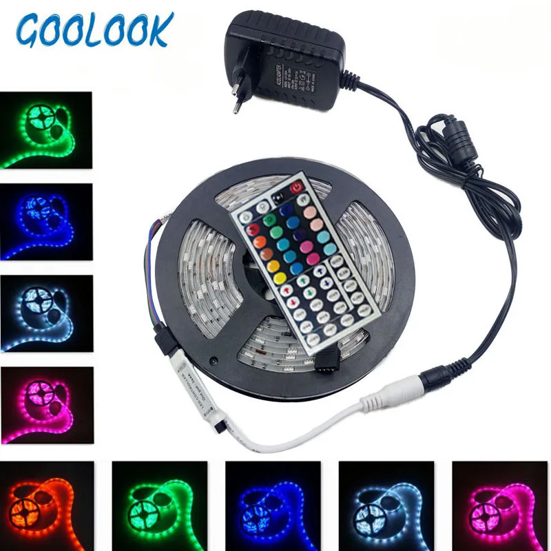 RGB SMD5050 светодио дный Свет Гибкие ФИТА де 5 м 10 15 светодиодная rgb--лента Диодная