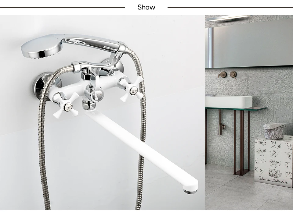 Grifo de ba/ñera de ba/ño Cepillado electrochapado Ducha port/átil de Mano