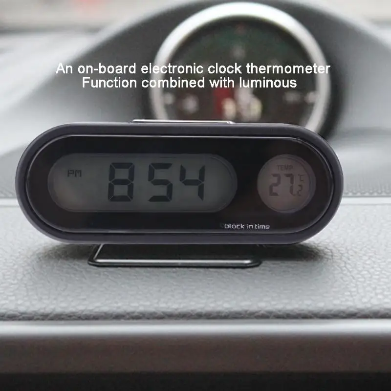 Мини автомобильные цифровые часы термометр Автомобильный приборной панели крепление СВЕТОДИОДНЫЙ Дисплей подсветки измеритель температуры Датчик авто аксессуары
