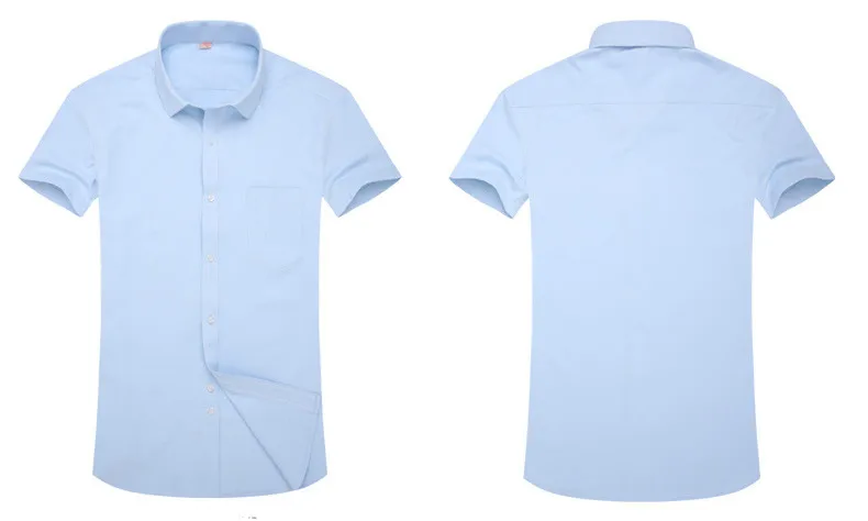 2018 Для мужчин рубашки Повседневное с коротким рукавом Однотонная рубашка хлопок Twill Slim fit Для мужчин s рубашки Бесплатная доставка camisa masculina