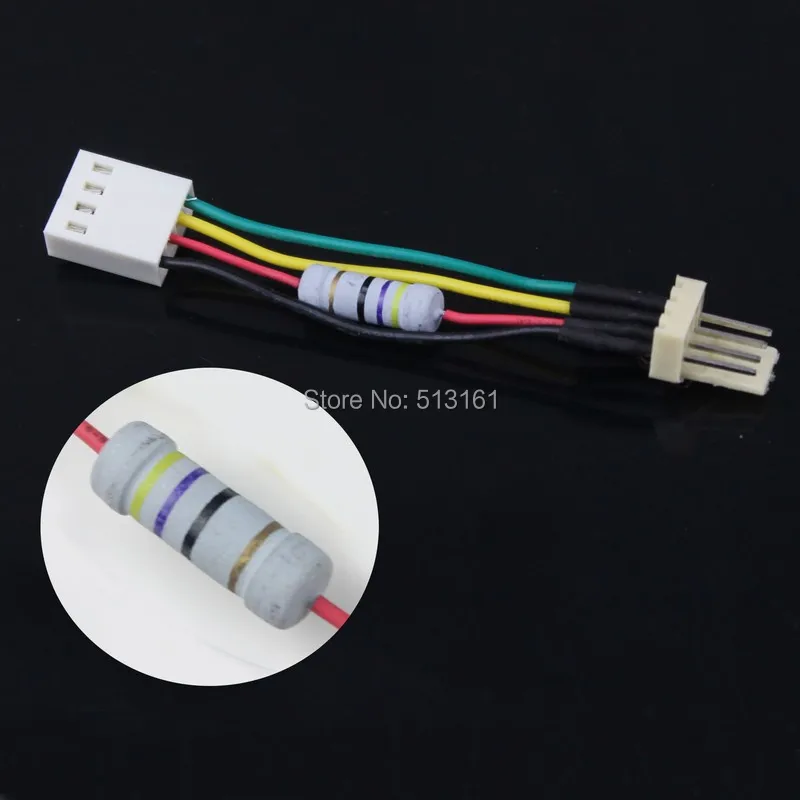

20Pcs Fan Resistor Cable 4-Pin to 4Pin/3Pin PC Power Extension Cable Wire for Cooling Fans