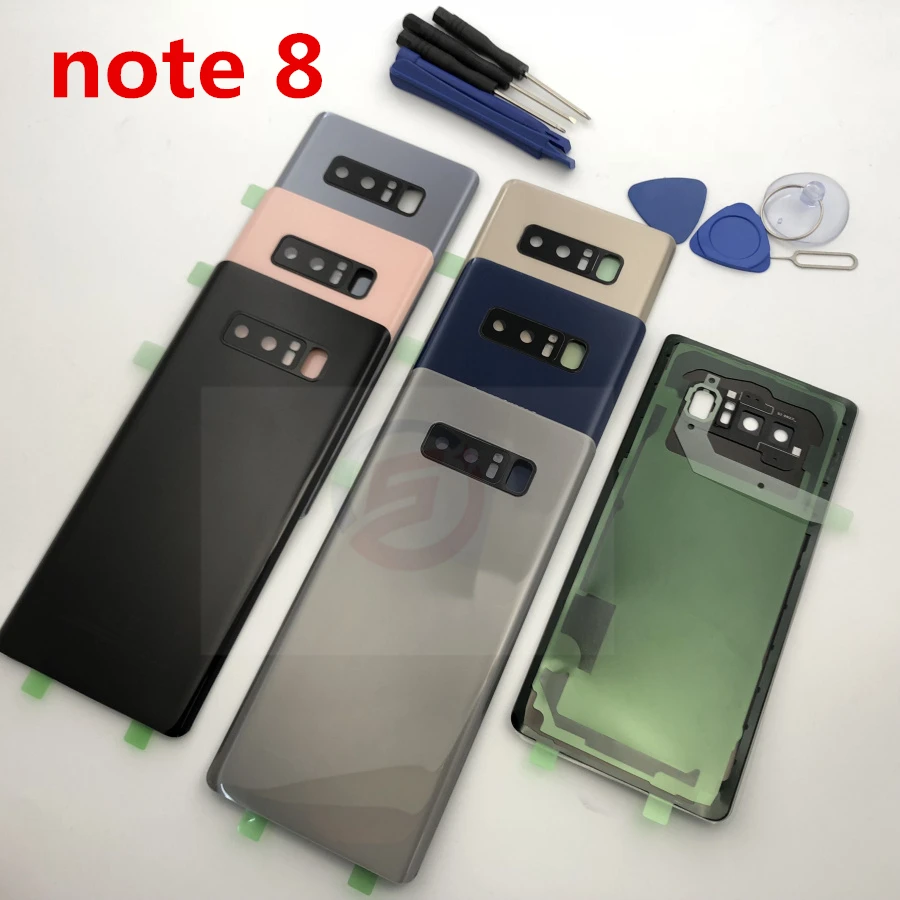 Note8 батарея задняя крышка стеклянная дверь Корпус Замена+ задняя камера Стекло Объектив Рамка для samsung Galaxy Note 8 N950 N950F N9500