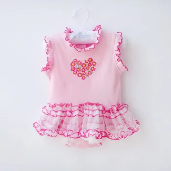 

Retail Baby Summer Jumpsuit Clothing Boutique Lace Toddler Girls Princess Rompers Cotton Heart Embroidery One Pieces Clothes
