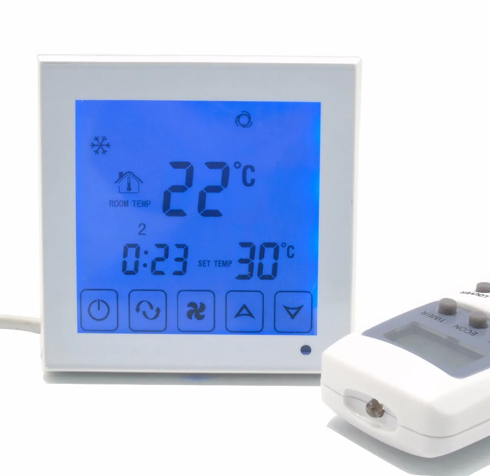 2p 4p touch screen Fan coil program thermostat temperature controller with remote 2p 4p touch screen Fan coil program thermostat temperature controller with remote