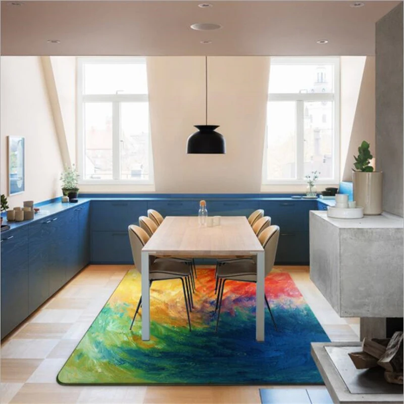 - New Modern Soft Nylon Colorful Large Carpets For Living Room Bedroom Kid Room Rugs Home Carpet Floor Door Mat Fashion Area Rug