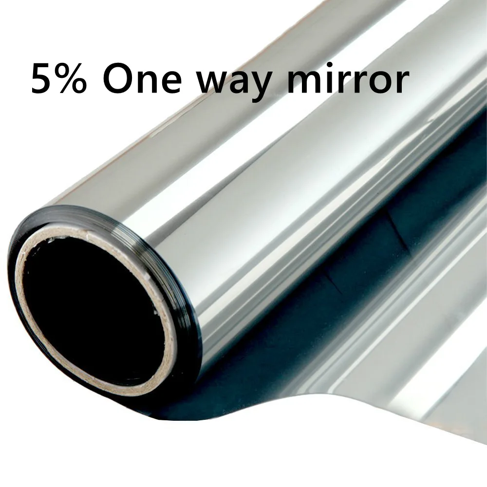 48" x50' Home Window Tint Silver/Black Film Crome Mirror Stop Heat 2ply 05% Dark 