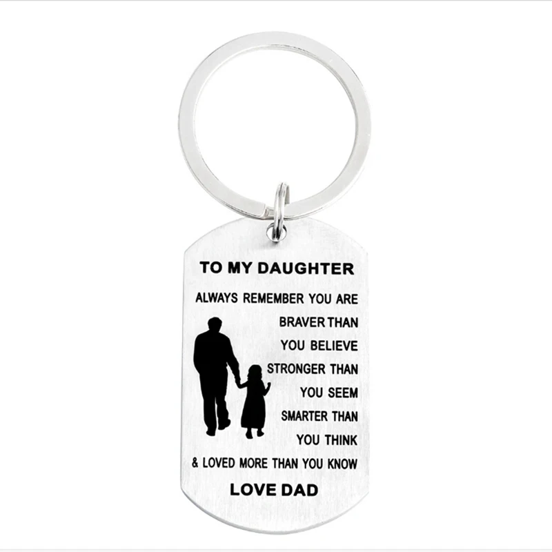 Новый брелок из нержавеющей стали с надписью Love Dad Mom рюкзак для ключей Chian