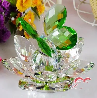 Хрустальная Бабочка Лотос, креативный современный кристаллизированный, настольные украшения, красивый подарок на день рождения - Цвет: U