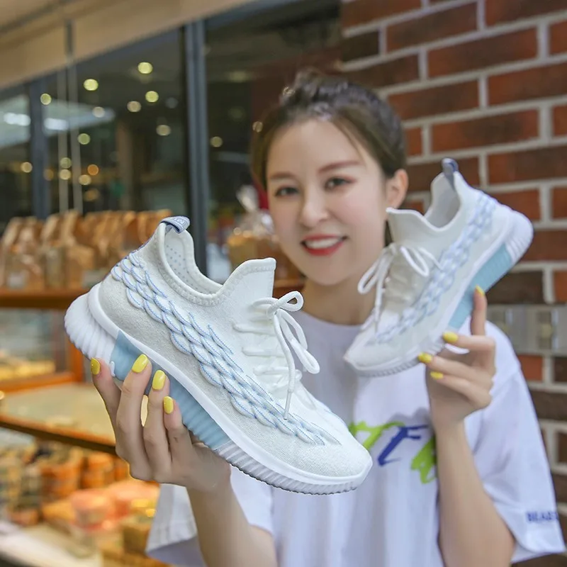 

Spring Autumn Women Sport Shoes Air Mesh Flying Woven Female Shoes Breathable Exquisite Craft Ladies Trainers Teni Feminino Pink