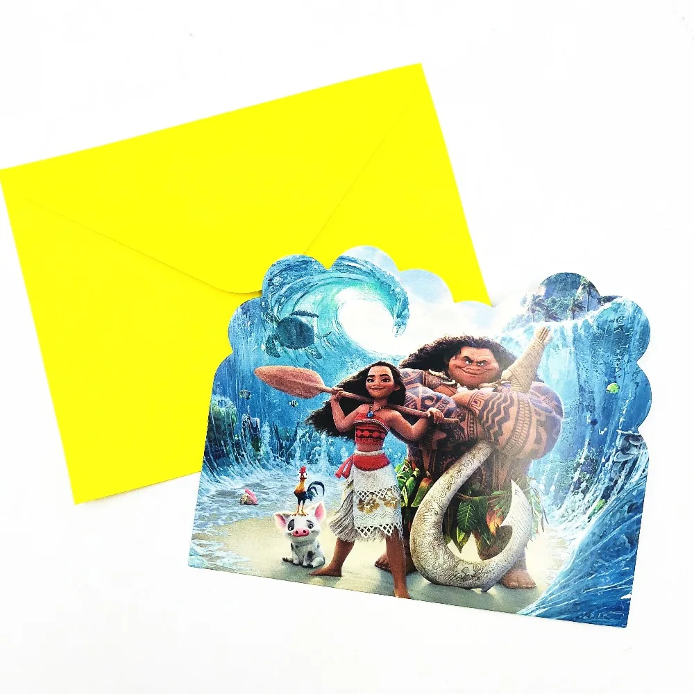 6pcs Baby Shower Invitations For Boys Birthday Party Supplies Partyware  Decoration Kids Moana Birthday Party Invitation Card - AliExpress Home &  Garden