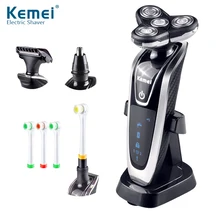Kemei5181 4 в 1 Моющиеся Аккумуляторные Бритвы Тройной Клинок Электрический Бритья Бритвы Уход За Кожей Лица 3D Плавающей Бесплатная Доставка
