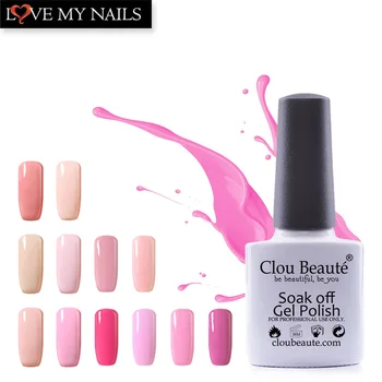 

Clou Beaute 10ml Princess Pink Series UV Gel Polish Pink Gel Lacquer Soak off Nail Gel Polish Led Lamp UV Gel Polish