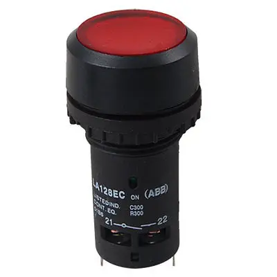 

AC 220V Indicator Light Red Momentary Push Button Switch Non Lock DPST 1 NO NC