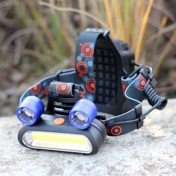 

3 Cob Bulbs Super Light Usb Charging Fishing Headlight Outdoor Light Long-range Riding 18650 Battery Aluminum Alloy Headlights