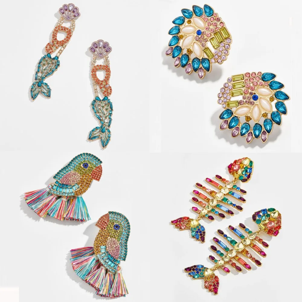 

Girlgo BA Crystal Luxury Bling Fringed Geometric Drop Dangle Earrings for Women Trendy Wedding Party Gifts Jewelry Wholesale