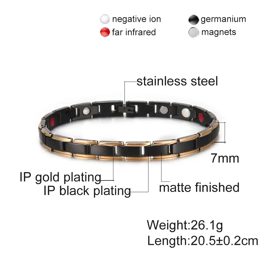 Gold /& Silver Women magnetic stainless steel link bracelet for health /& beauty