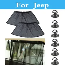 Mesh Fabric Adjustable Car Side Window Sunshade Curtains Tracks For Jeep Liberty Renegade Wrangler Commander