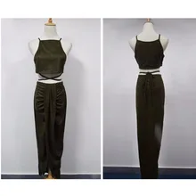 Liva Girl 2017 Front Opening Long Summer Dress Olive Green Suede 2 Piece Bandage Dress Women Skater Dress Bodycon Dresses