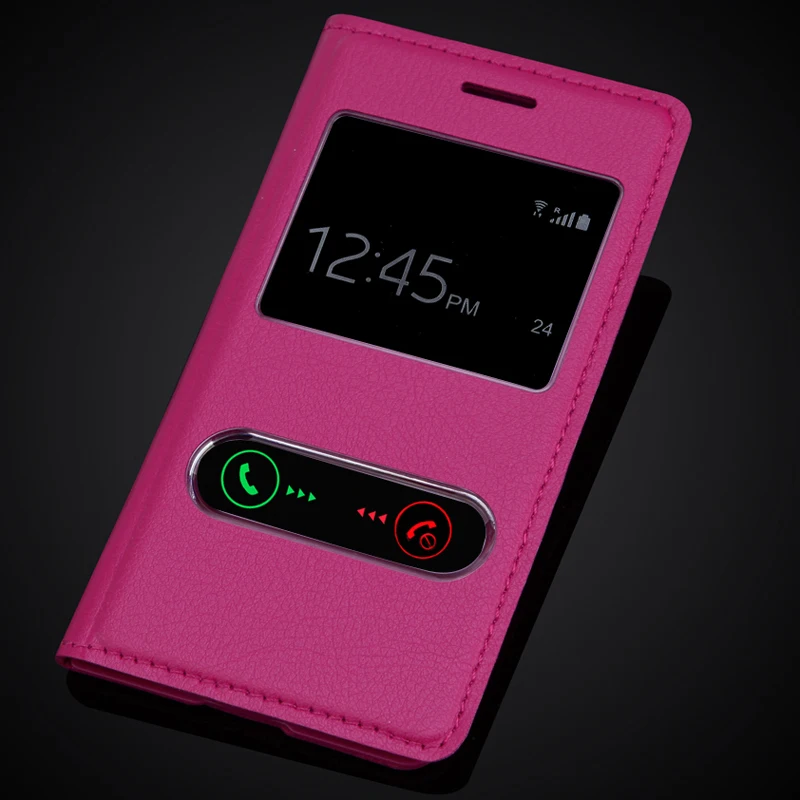 Тонкий кожаный чехол книжка с окошком для Samsung Galaxy S 3 mini SIII S3 Mini I8190|s3 memory|s3 minis3 red |