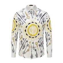 XIMIWUA Новое поступление мужские рубашки модный ключ принт гавайская рубашка повседневная мужская рубашка Camisa Masculina Высокое качество Большой