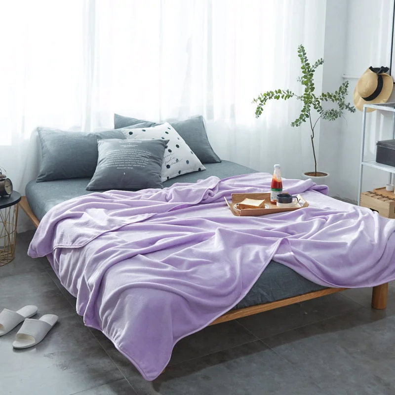 

Multi-Size Blanket On The Bed Soft Autumn Spring Fleece Blanket For Sofa Yellow Flannel Blanket Warm Solid Color Bedspread