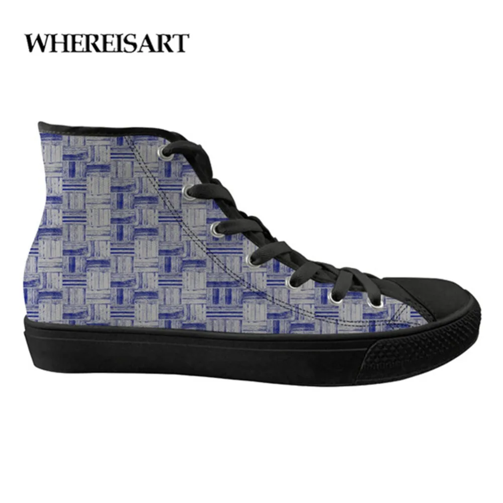 

WHEREISART Spring Autumn Men's Vulcanized Shoes Skeleton Printing Men's High To Help Print Fashion Teenage Boys Canvas Shoes